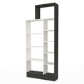 Biblioteca Raffline, 75.4x22x170.8 cm, PAL, alb/negru