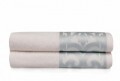 Set 2 prosoape de baie Monaco, Soft Kiss, 50 x 90 cm, 100% bumbac, crem/bleu