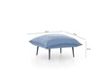 Taburet Aspen, Futon, 75x75x40 cm, metal, albastru grizzled