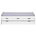 Pat multifunctional pentru o persoana, 90x190 cm, Ulli, Inter Link, lemn, alb
