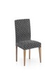 Set 2 huse scaun elastice bi-stretch, Argos, inaltime spatar pana la 55 cm, gri C/6