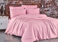 Lenjerie de pat dubla, Party Pink, Bedora, 4 piese, 220x200 cm, 100% bumbac satinat, roz