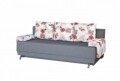 Canapea Extensibila Roma Grey Roses Flower 205x90x86 cm, cu lada de depozitare