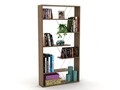 Biblioteca Rafevi Tars, 84 x 24 x 157 cm, PAL/metal, walnut/chrome