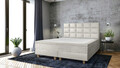 Pat matrimonial, Stockholm, Cubic E, 160x200 cm, saltea tip Pocket, topper memory, Bej