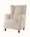Husa fotoliu elastica bi-stretch, Sucre, wing chair, natural C/0