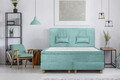 Pat matrimonial, Stockholm, Classic E, 140x200 cm, saltea tip Pocket, topper memory, Mint