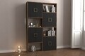 Biblioteca RF.004.004.139, Gauge Concept, 93x22x150 cm, PAL, maro inchis/negru