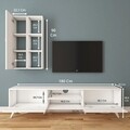 Comoda TV cu raft de perete si cabinet M37 - 301, Wren, 180 x 35 x 48.6 cm/90 cm, white