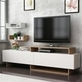 Comoda TV cu 2 rafturi de perete Zera, Maison in Design, 180 x 30 x 48 cm, natural/negru