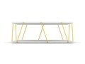 Masuta de cafea Rafevi Tars, 90 x 60 x 30.5 cm, PAL/metal, alb/galben