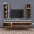 Comoda TV cu 2 rafturi de perete M6 - 828, Wren, 180 x 35 x 48.6 cm/90 cm, walnut/white