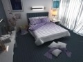 Lenjerie de pat Sara 2 persoane Minimal Purple - Policoton 30/70