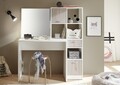 Birou Vanity cu oglinda si sertare, Shape, Sonoma, 122 x 137 x 40 cm, PAL, alb/bej