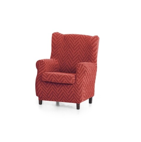 Husa fotoliu elastica bi-stretch, Argos, wing chair, caramiziu C/9