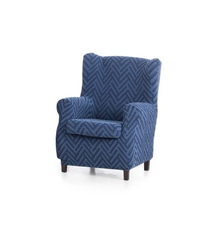 Husa fotoliu elastica bi-stretch, Argos, wing chair, albastru C/3