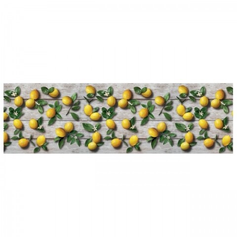 Covor rezistent Webtappeti Limoni 58 x 240 cm, gri/galben/verde
