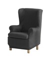 Husa fotoliu elastica bi-stretch, Ulises, wing chair, gri C/6