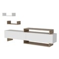 Comoda TV cu 2 rafturi de perete Zera, Maison in Design, 180 x 30 x 48 cm, natural/negru