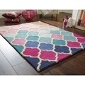 Covor Illusion Rosella, Flair Rugs, 80 x 150 cm, 100% lana, roz/bleu