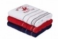 Set 3 prosoape de maini Beverly Hills Polo Club, 50x90 cm, 100% bumbac, alb/rosu/bleumarin