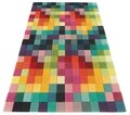 Covor Patch Bedora, 160x230 cm, 100% lana, multicolor, finisat manual