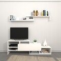 Comoda TV cu raft de perete Fenice, 150 x 27 x 45 cm, alb
