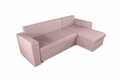 Coltar extensibil reversibil Napoli Roz, cu lada de depozitare, 247x148x78 cm