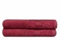 Set 2 prosoape de baie Saltanat Garnet, Soft Kiss, 50 x 90 cm, 100% bumbac, rosu