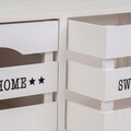 Comoda cu 3 sertare si roti, Sweet Home, Creaciones Meng, 81x24.5x30.5 cm, lemn de paulownia, alb
