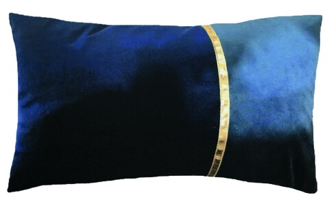 Perna decorativa, Mistral, Velvet Gold Ribbon, 30 x 50 cm, poliester, multicolor