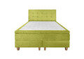 Pat matrimonial, Stockholm, Dots E, 180x200 cm, saltea tip Pocket, topper memory, Verde