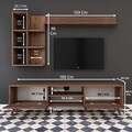 Comoda TV cu 3 rafturi de perete M42 - 311, Wren, 180 x 35 x 48.6 cm/ 90 cm/133 cm, walnut