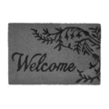 Covoras de intrare, Casa Plastor, Welcome, 40 x 60 cm, cauciuc/fibra nuca de cocos, gri