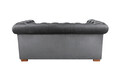 Canapea Oxford Chesterfield, 93x183x75 cm, 2 locuri, Gri antracit