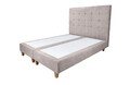 Pat matrimonial, Stockholm, Dots E, 160x200 cm, saltea tip Pocket, topper memory, Taupe