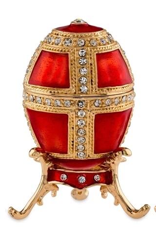 Cutie decorativa Egg, Hermann Bauer, 4x7.5 cm, rosu