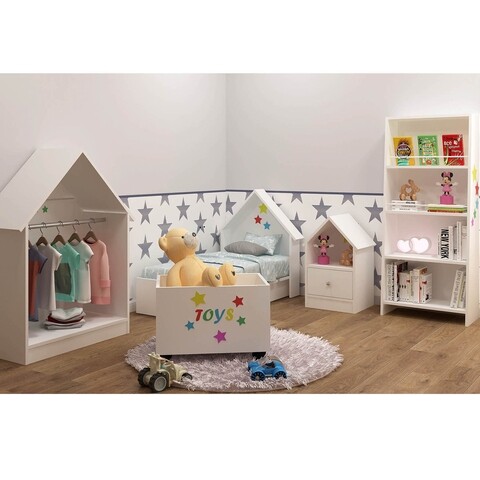 Set dormitor pentru copii FLY170117, Gauge Concept, 5 piese, PAL, alb