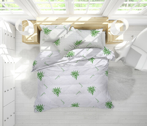 Set Aloe Vera Essence, perna microfibra 50x70 cm si pilota matlasata 350g/mp, 140x200 cm