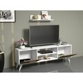 Comoda TV cu raft de perete Horus, Homemania, 120 x 30 x 48.6 cm, alb/walnut