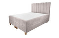 Pat matrimonial, Stockholm, Lines E, 140x200 cm, saltea tip Pocket, topper memory, Taupe