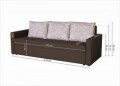 Canapea Extensibila Firenze Dark Chocolate Beige Flower 218x85x85 cm, cu lada de depozitare