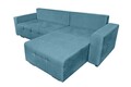Coltar extensibil Venice, 287x169x96 cm, cu lada de depozitare, Albastru