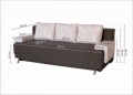 Canapea Extensibila Roma Dark Chocolate Beige Flower 205x90x86 cm + lada de depozitare