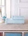 Set 2 prosoape de baie Biella, Class, 100% bumbac, albastru