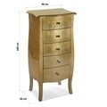 Comoda cu 5 sertare Cagliari Gold, Versa, 48x36x100 cm, lemn de brad