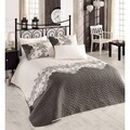 Set de pat, Eponj Home, cuvertura 200x220 cm si 2 fete de perna 50x70 cm, Mixscarlet Beige, 3 piese, multicolor
