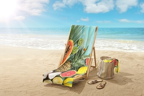 Prosop de plaja, Good Morning, Fresh Fruits, 100x180 cm, 100% polivelour, multicolor
