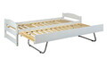 Pat multifunctional pentru o persoana, 90x200 cm, Vindas, Inter Link, lemn, alb