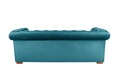 Canapea extensibila Oxford Chesterfield, 88x216x75 cm, 3 locuri, Azur